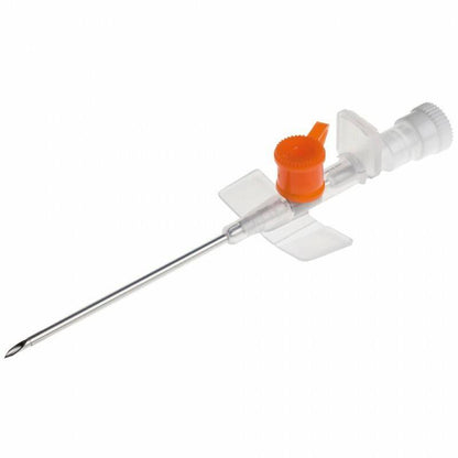 Canule à ailettes BD Venflon IV orange 14 g 45 mm avec port d'injection