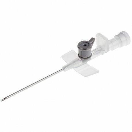 Canule à ailettes BD Venflon IV grise, 16 g, 45 mm, avec port d'injection