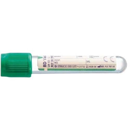 Tube d'héparine de lithium en plastique BD Vacutainer de 4 ml, fermeture Hemogard verte