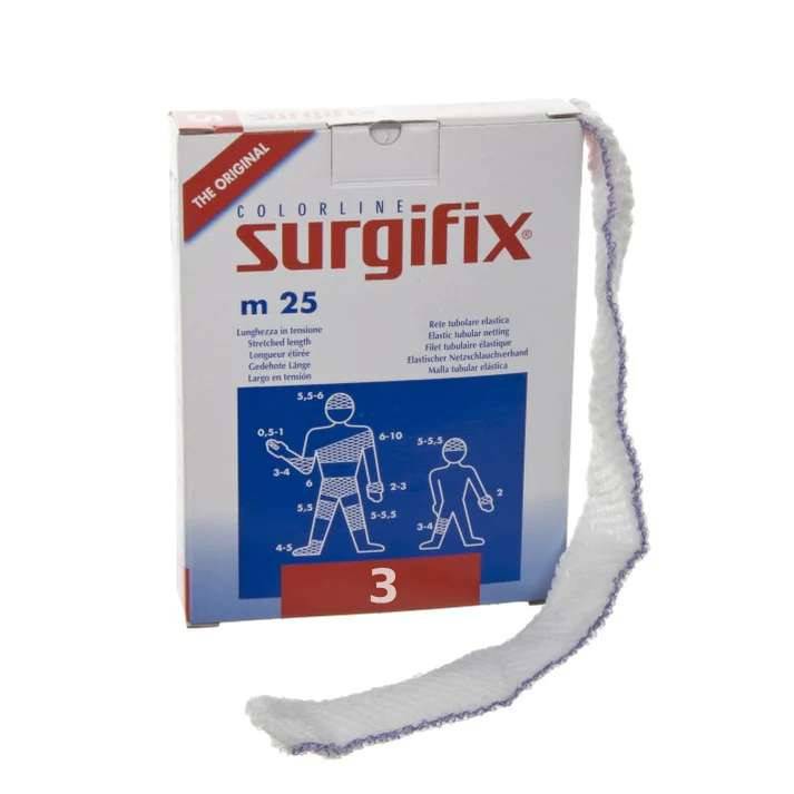 Filet tubulaire élastique Surgifix taille 3, 25m, la ligne de couleur originale