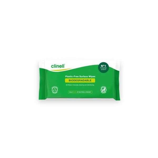 Paquet de 60 lingettes universelles biodégradables Clinell