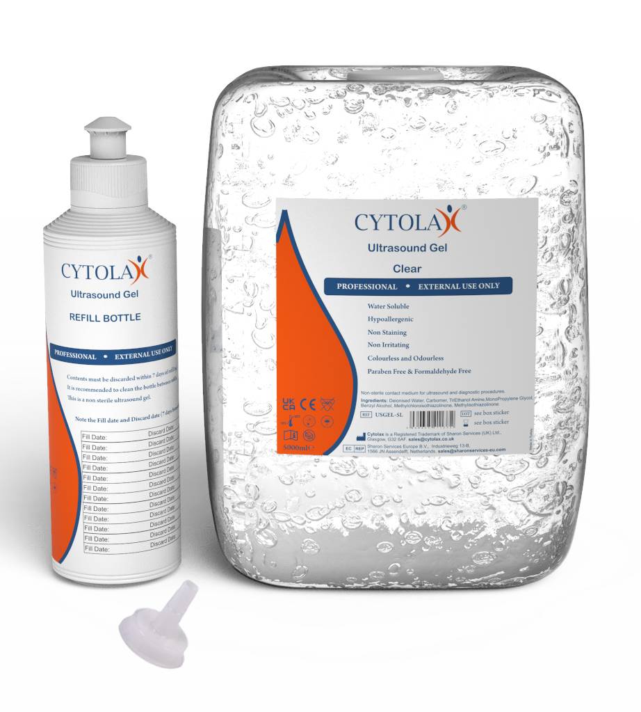 Cytolax Gel à ultrasons transparent 5 litres avec flacon de recharge