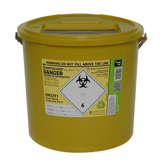 Poubelle pour objets tranchants Sharpsguard jaune, 11,5 litres