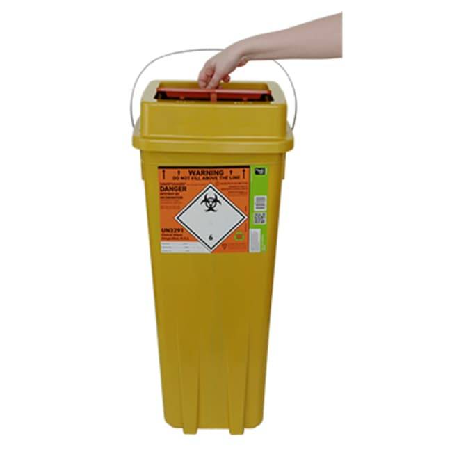 Poubelle Sharpsguard Eco Orange Theatre + pour objets tranchants, 40 litres