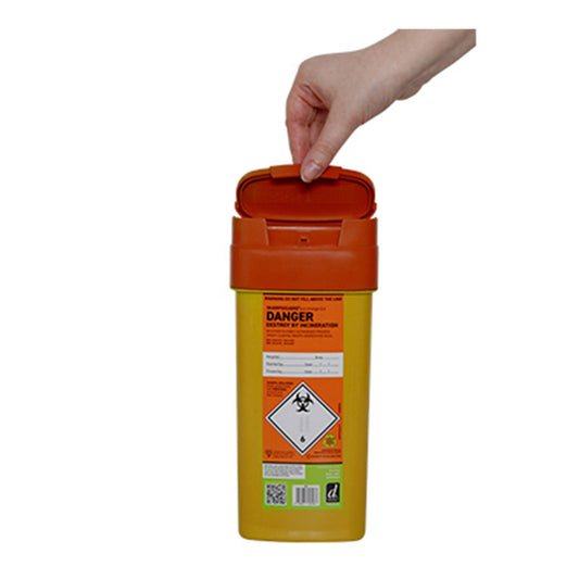 Poubelle pour objets tranchants Sharpsguard orange de 0,6 litre