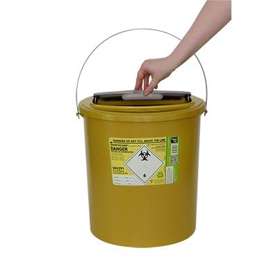 Poubelle pour objets tranchants Sharpsguard jaune 22 L, accès supplémentaire