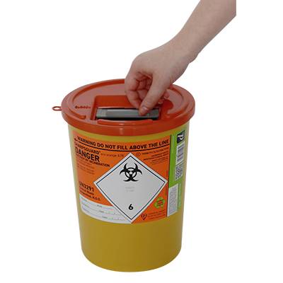 Poubelle pour objets tranchants Sharpsguard orange de 3,75 litres