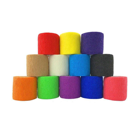 Assortiment de bandages cohésifs auto-adhésifs Inksafe, 5 cm x 4,5 m, boîte de 12