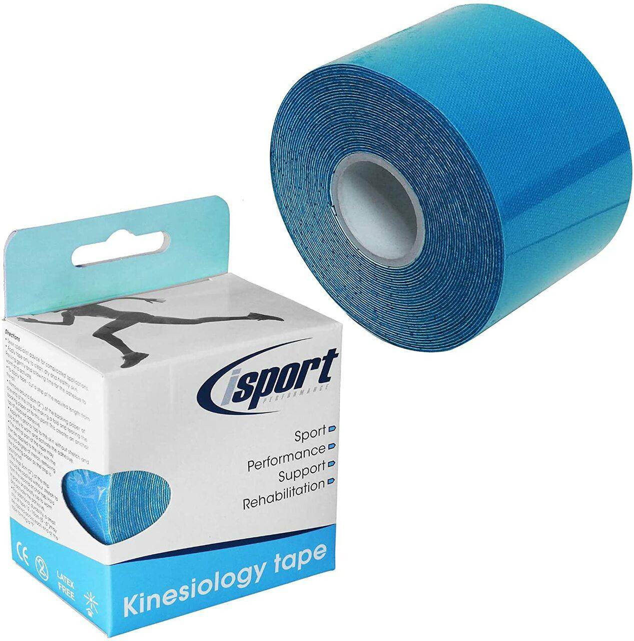 Bande de Kinésiologie Bleue 5cm x 5m isport Performance