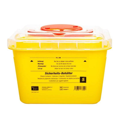 Bac à aiguilles jaunes Teqler de 5 litres