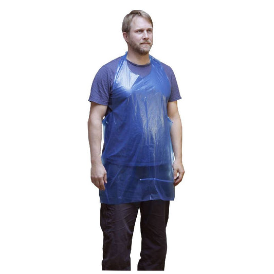 Tabliers jetables bleus Premium en paquet plat, paquet de 100
