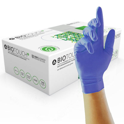 Biotouch Violet Blue Nitrile Gloves Box of 100