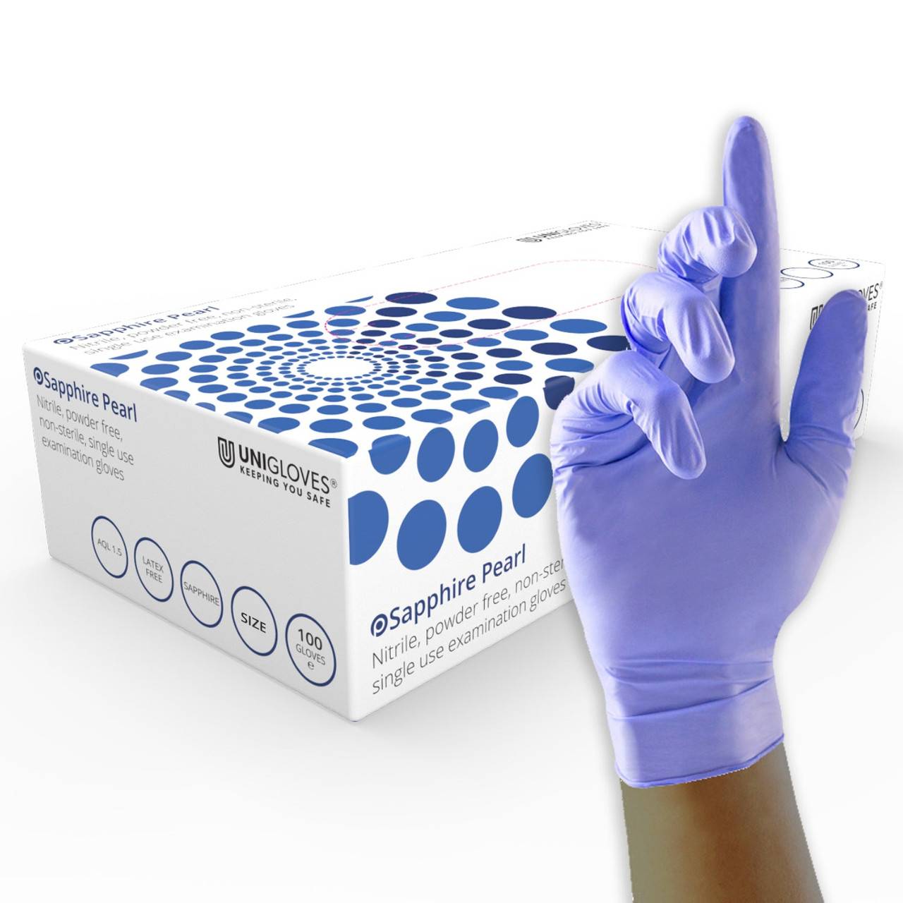 Gants en nitrile Unigloves Sapphire Pearl