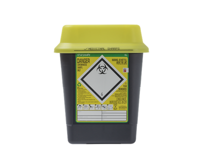 Bac à déchets tranchants jaune de 5 litres Sharpsafe