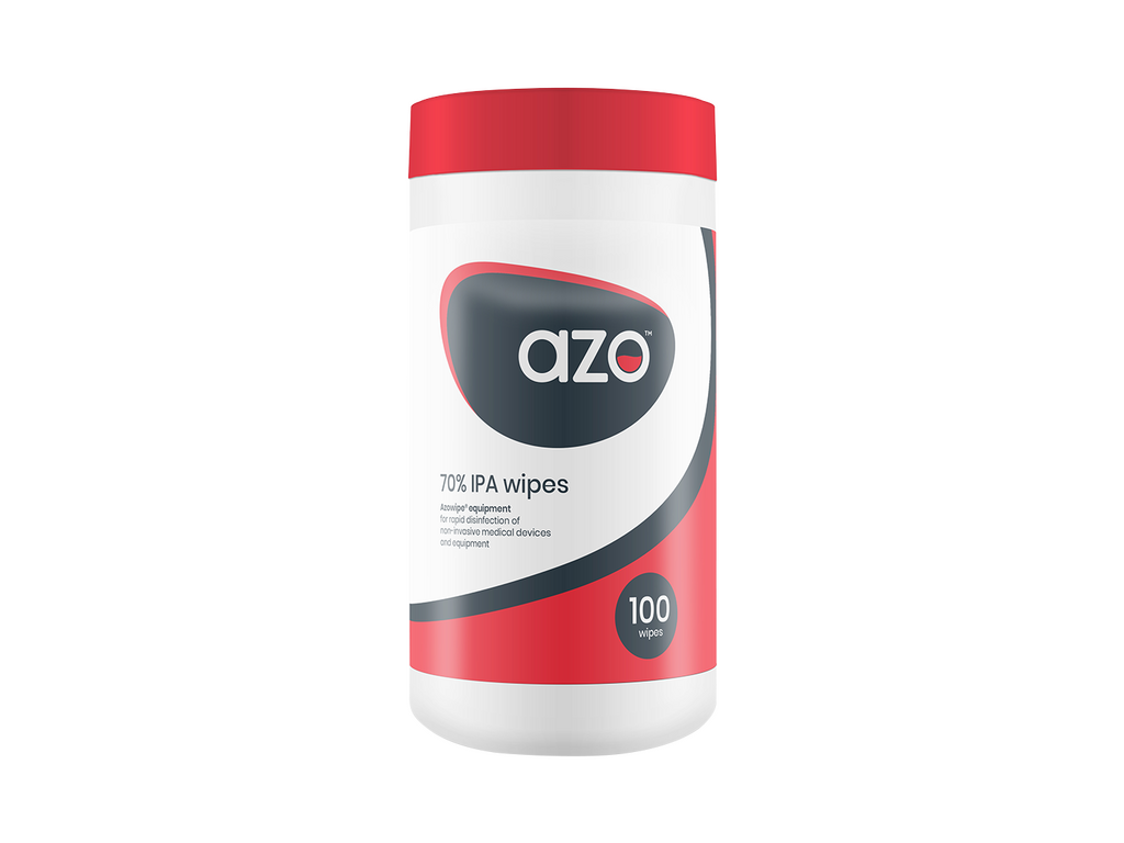 Lingettes désinfectantes Azo 70% IPA CE 100 lingettes