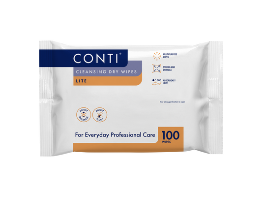 Lingettes sèches nettoyantes Conti Lite, petit paquet de 100