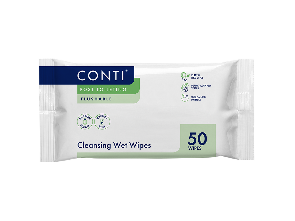 ContiPost Lingettes Humides de Toilette Sans Parfum 50 Lingettes