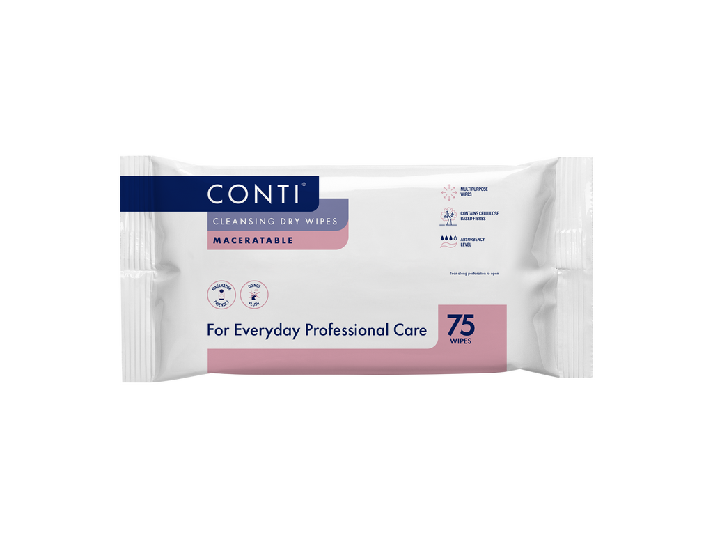 Lingettes sèches macérables Conti, grand paquet de 75