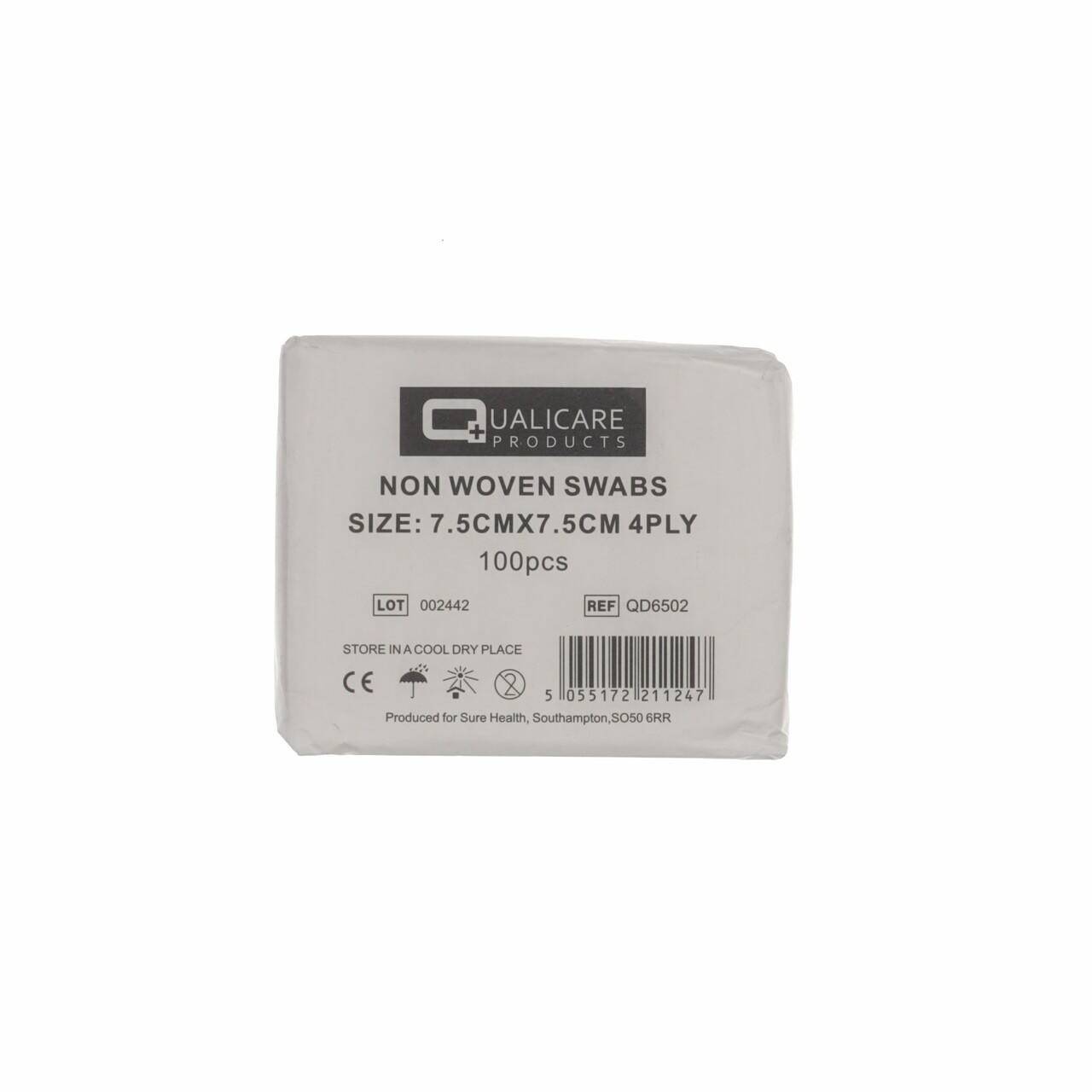 Compresses de gaze : 7,5 cm x 7,5 cm 4 épaisseurs x 100