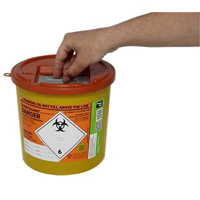 Poubelle pour objets tranchants Sharpsguard Eco Orange de 2,5 litres