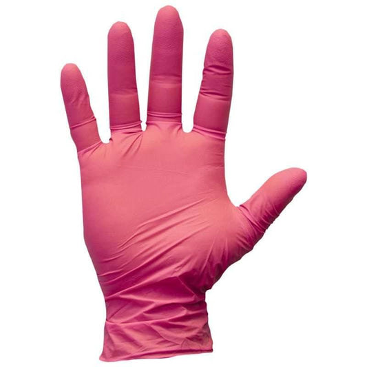 Gants Teqler en nitrile rose sans poudre