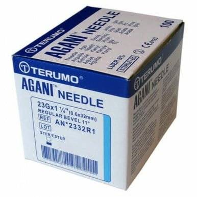 Aiguilles Terumo Agani bleues de 23 g, 1,25 pouce