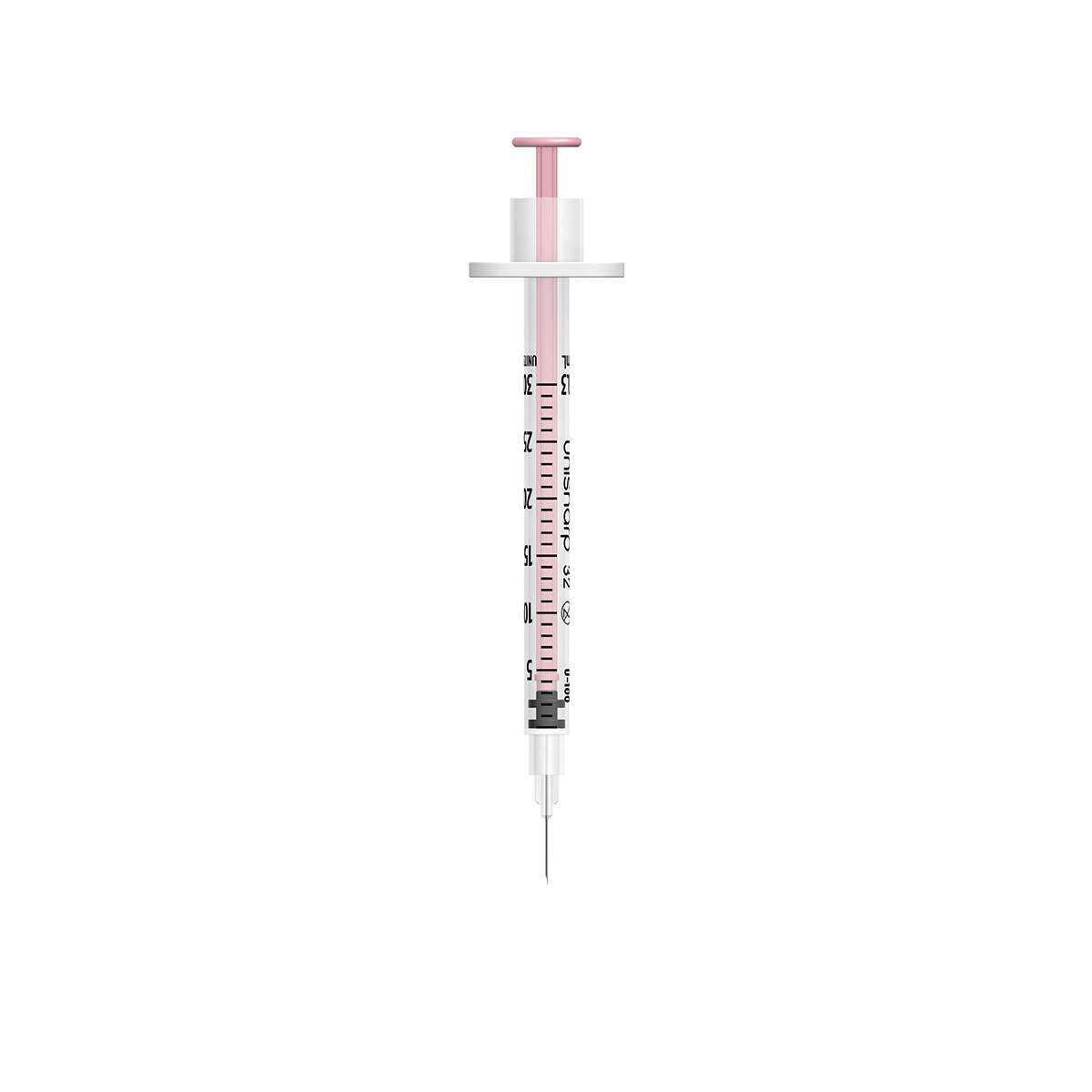 0,3 ml 0,3 pouce 32g Pink Unisharp Syringe and Needle u100