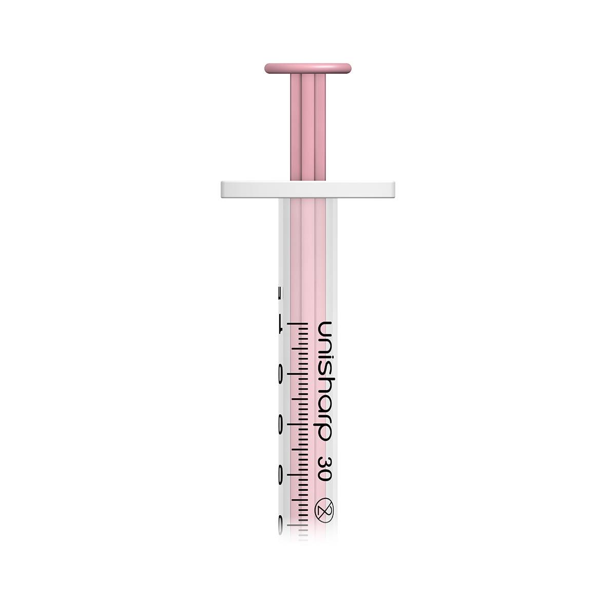 Seringue et aiguille Unisharp rose 1 ml 0,5 pouce 30 g u100