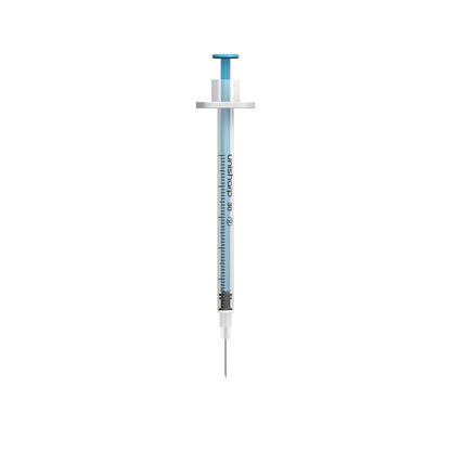 Seringue et aiguille Unisharp bleues 0,5 ml 0,5 pouce 30 g u100