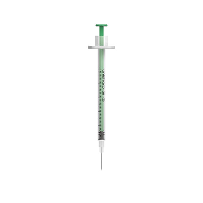 Seringue et aiguille Unisharp vertes 0,5 ml 0,5 pouce 30 g u100