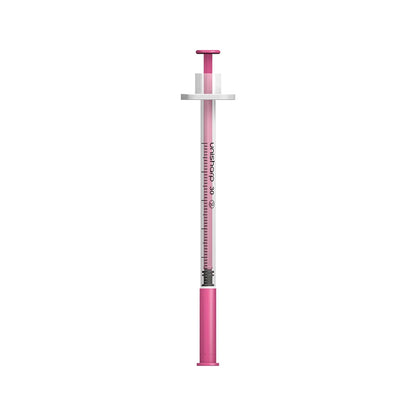 Seringue et aiguille Unisharp rose 0,5 ml 0,5 pouce 30 g u100