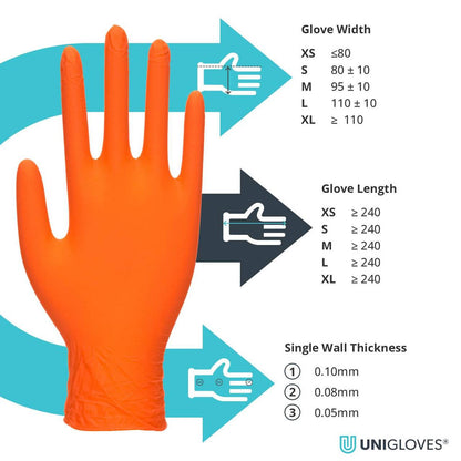 Gants en nitrile Unigloves Orange Pearl