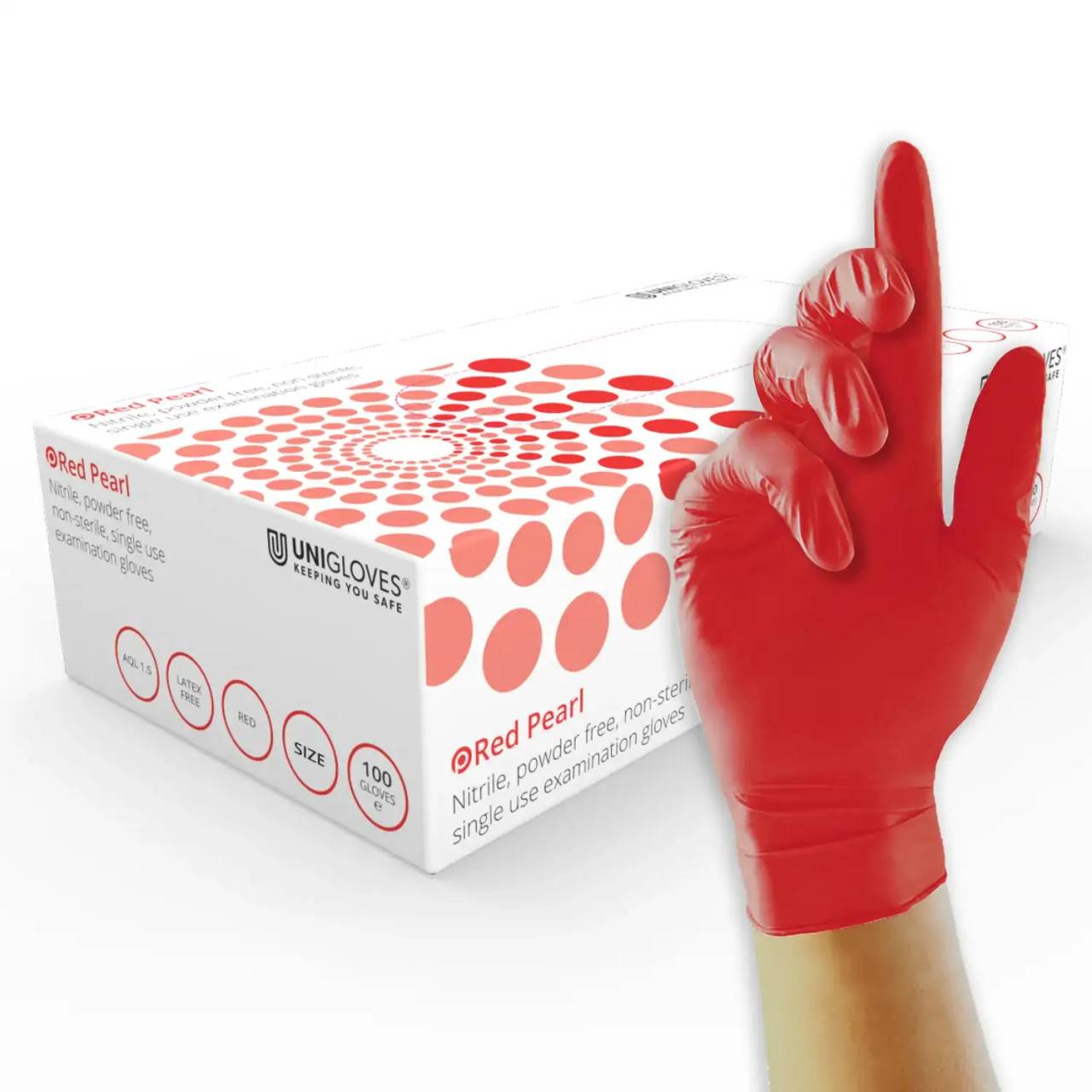 Gants en nitrile Unigloves Red Pearl