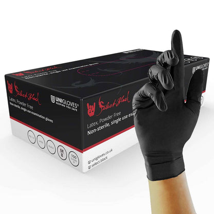 Unigloves Select Gants en latex noirs