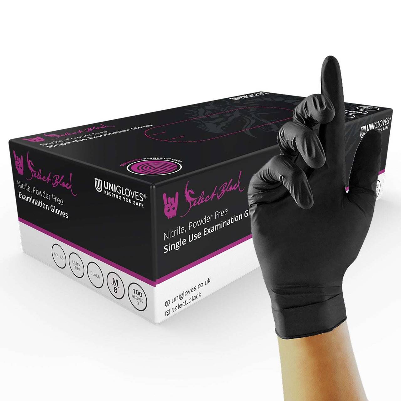 Gants en nitrile noir Unigloves Select