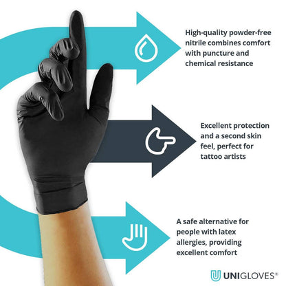 Gants en nitrile noir Unigloves Select