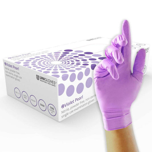 Gants en nitrile Unigloves Violet Pearl