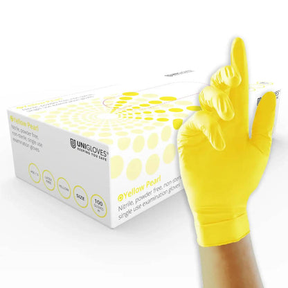 Gants en nitrile Unigloves Jaune Perle