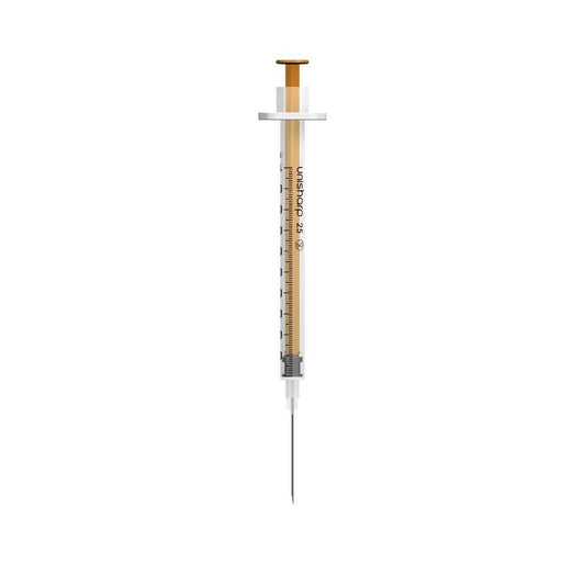 1ml 25g 25mm 1 inch Unisharp Syringe and Needle u100 - UKMEDI