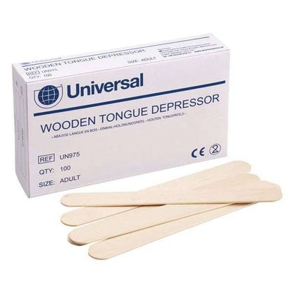 Abaisse-langues en bois 6 pouces Boîte de 100 Universel