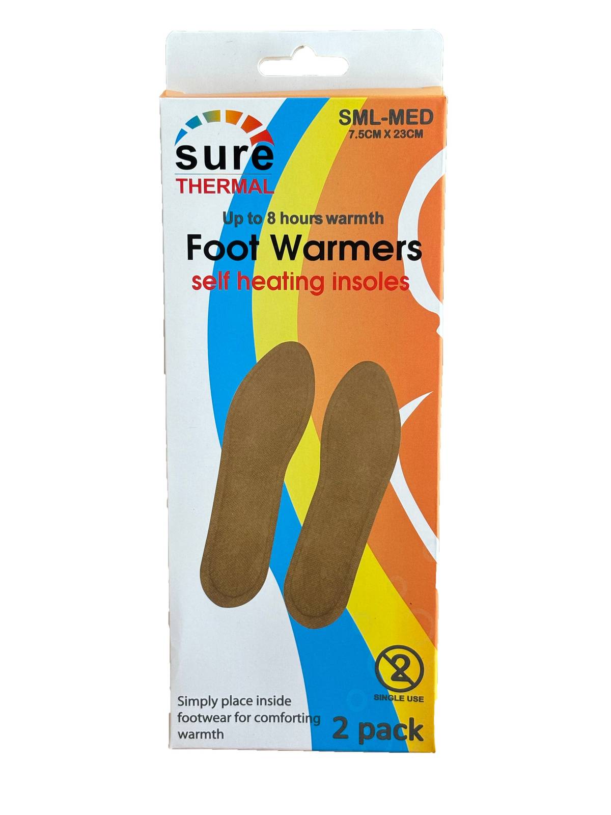 Sure Thermal Foot Warmer 2 Pack Sml / Med