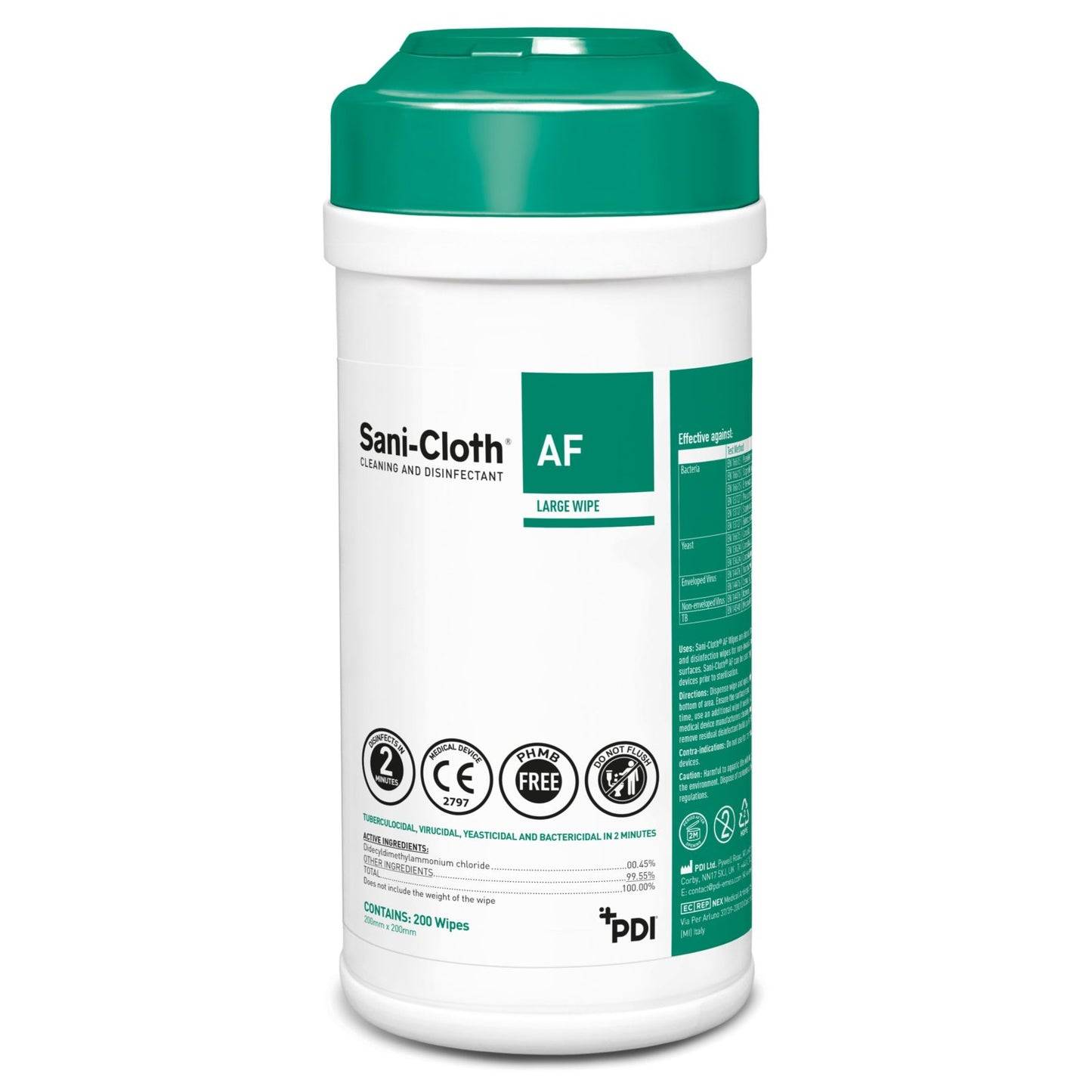 PDI Super Sani-Cloth AF Lingettes Nettoyantes et Désinfectantes Tube de 200