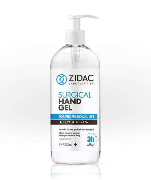 Gel chirurgical pour les mains Zidac, 500 ml