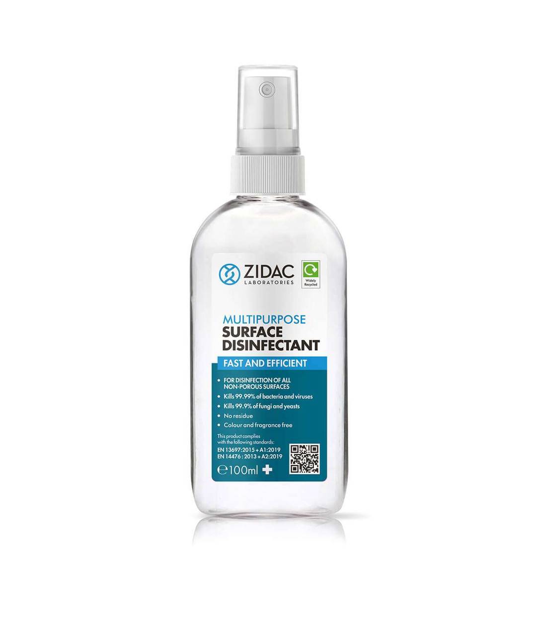 Spray Désinfectant de Surface Multiusage Zidac - 100 ml